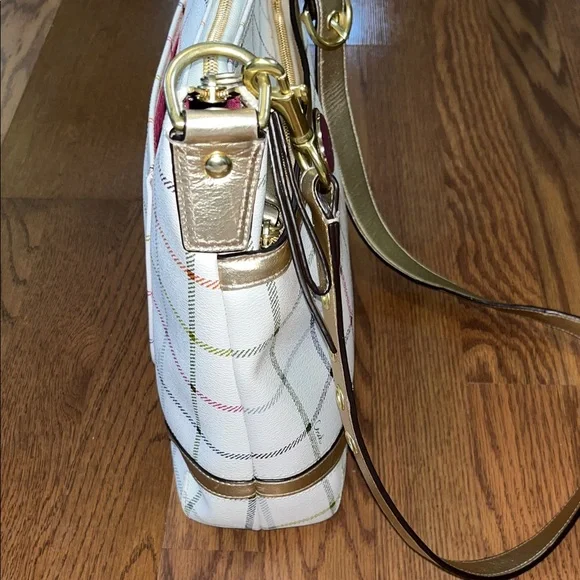 Coach Heritage Tattersall Shoulder Bag with Gold Accents. Excellent condition! - Picture 4 of 11